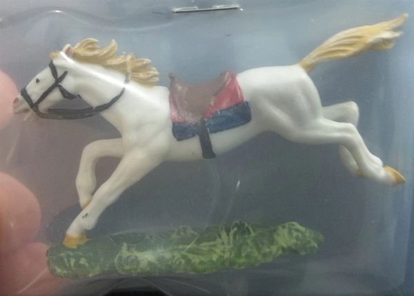 ELASTOLIN, 40MM, K4-8761-4 Painted white "Huns" horse galloping (2 in stock)