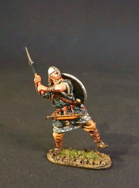 John Jenkins Designs, VIK-14B, Dark Ages, 1/30th, Viking Warrior Swinging Battle Axe (1 pcs)