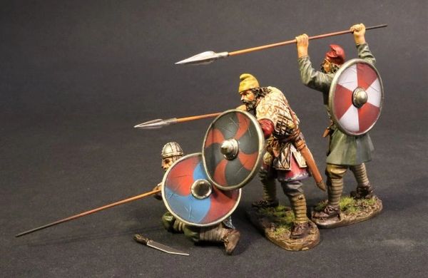 John Jenkins Designs, SX-171819B, Dark Ages, 1/30th, Anglo Saxon/Danes, Saxon Fyrdmen (4 pcs)