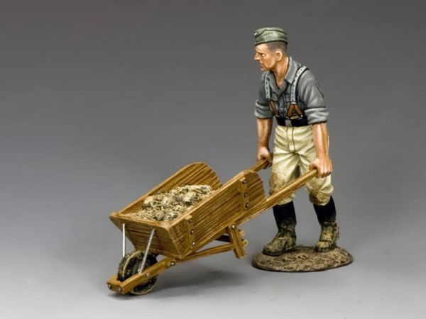 KING AND COUNTRY, WH027, 1/30, German Engineer w/ Wheel Barrow (Boxed)