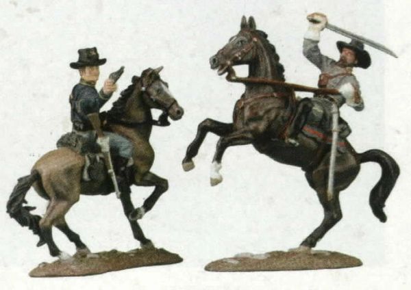 BRITAINS, 17100, 1/32, CONFEDERATE NATHAN BEDFORD FOREST vs UNION IRON BRIGARD OFFICER , (BOXED)