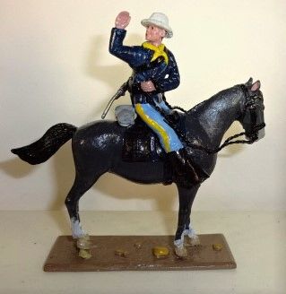 Quartermaster Corp, INDIAN 2, 1/32, 3rd cavalry waving men Forward, 1870's, (Unboxed)