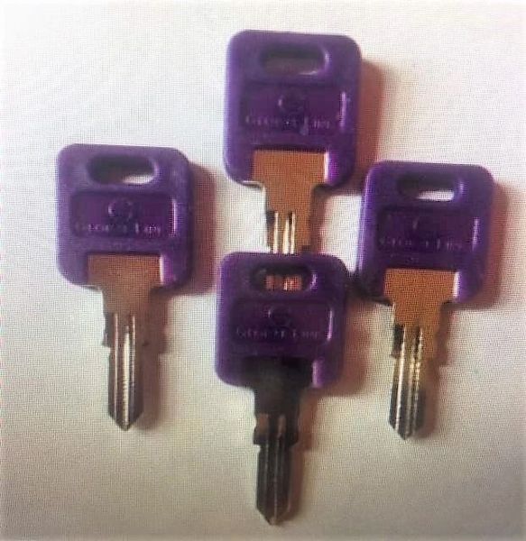 4 FIC PURPLE PLASTIC RV Code Cut Keys CF301 to CF351 Travel Trailers