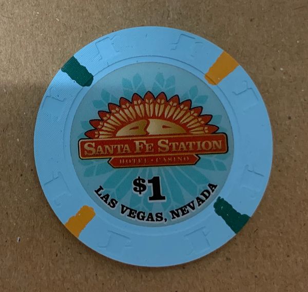 Santa Fe Casino $1 Chip Blue uncirculated