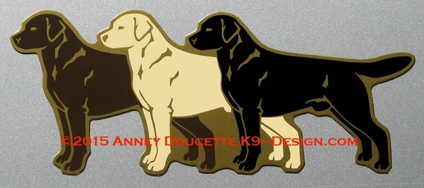 Labrador Retriever 3-Colors Chocolate - Yellow - Black 11" Magnet