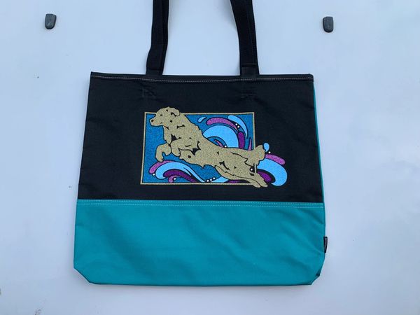 "Graysun" Splash Golden Retriever Tote Bag
