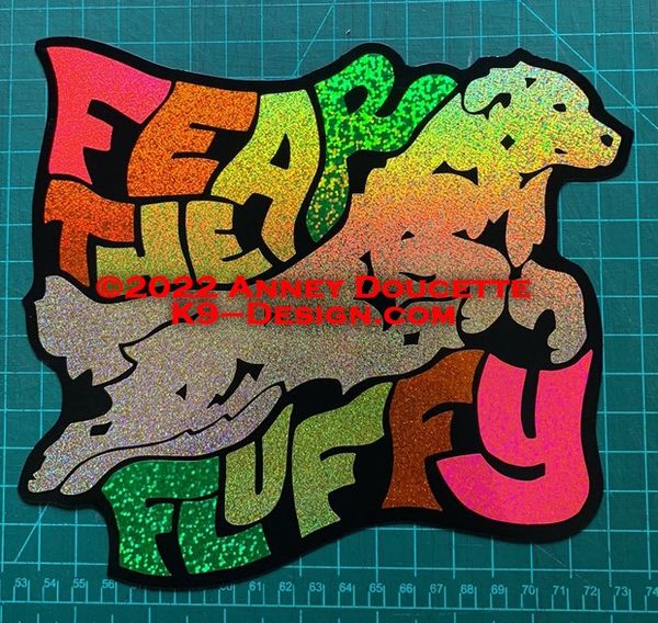 Golden Retriever "FEAR THE FLUFFY" Magnet