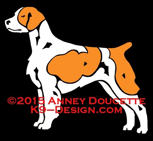 Brittany Standing Decal - Choose Orange or Liver