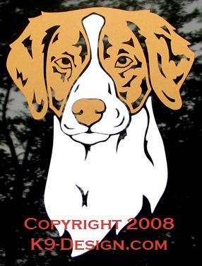 Brittany Headstudy Decal - Choose Orange or Liver