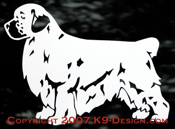 Clumber Spaniel Standing Decal - Choose Docked or Natural Tail