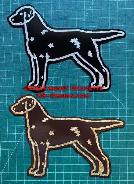 Curly-Coated Retriever Stacked Magnet - Black or Liver