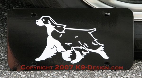 English Springer Spaniel Trotting Aluminum License Plate