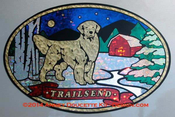 Custom XL Oval "Winter Scene" : Any Breed, Any Custom Text