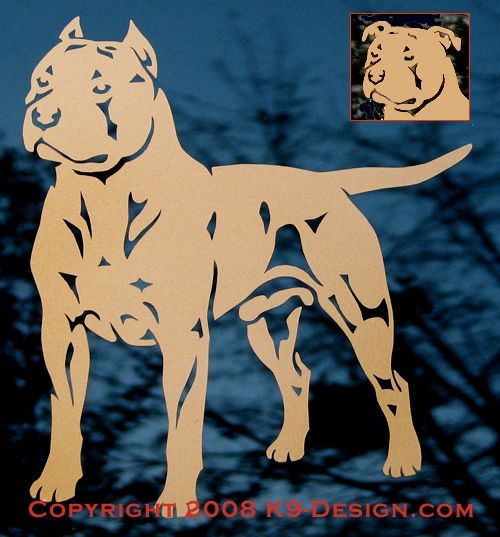 American Staffordshire Terrier "Pit Bull" Decal - Choose Color & Natural or Cropped Ears