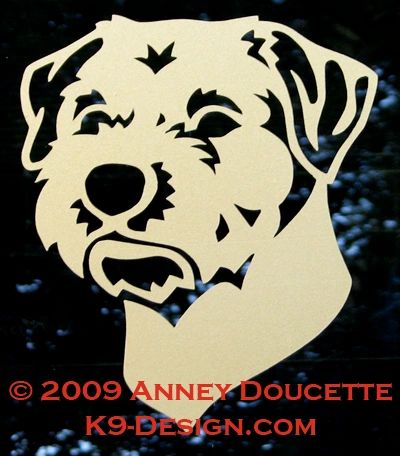 Border Terrier Headstudy Decal