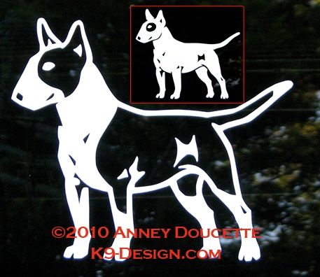 Bull Terrier Standing Decal - Choose Colored or White