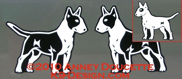 Bull Terrier Standing Magnet - Choose Colored or White