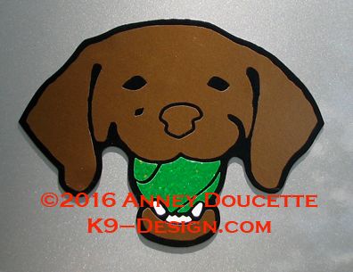 Vizsla Head with Tennis Ball Magnet