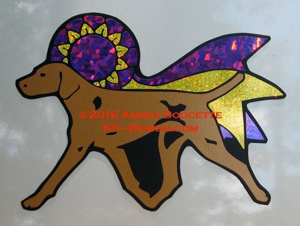 Vizsla Trot With Ribbon Magnet - Choose Ribbon Color