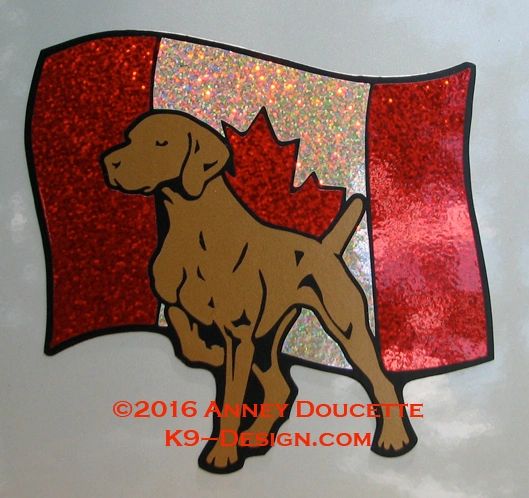 Vizsla on Canada Flag Magnet