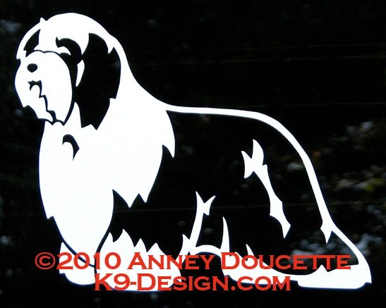 Bearded Collie Standing Decal