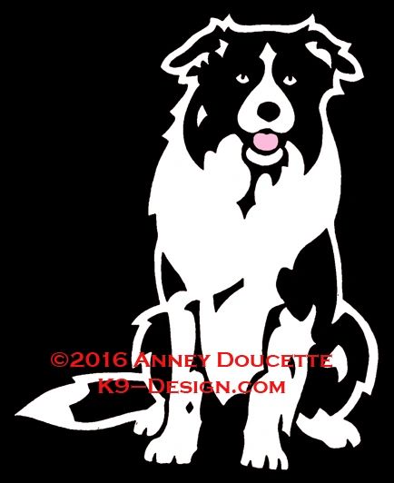 Border Collie Sitting Decal - Choose Drop or Prick Ears