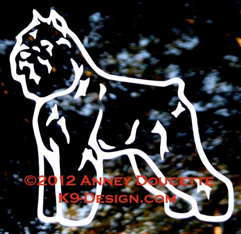 Bouvier des Flandres Standing Decal - Choose Color