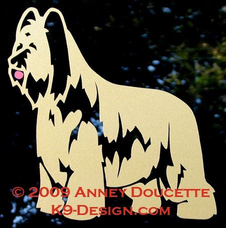 Briard Standing Decal - Choose Color
