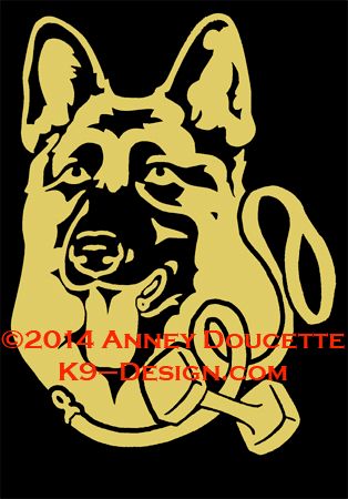 German Shepherd Dog Obedience Headstudy Decal