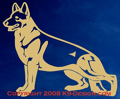 German Shepherd Dog Standing Decal - Choose Color