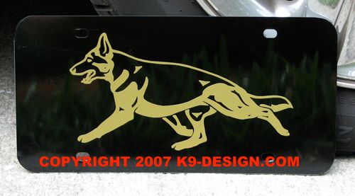 German Shepherd Dog Trotting Aluminum License Plate