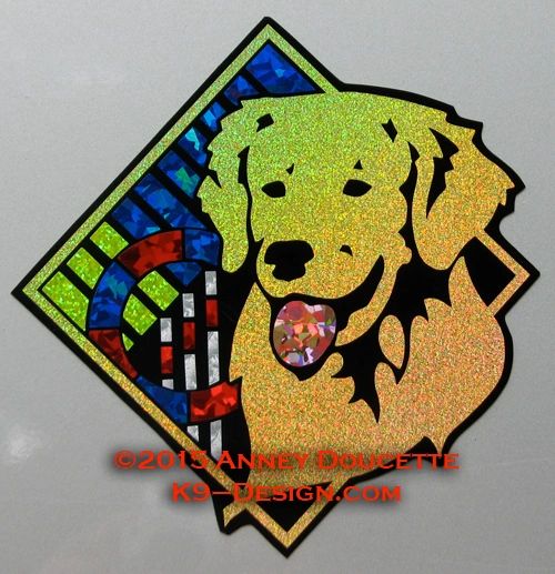 Golden Retriever Agility Diamond 8" Magnet