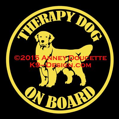 Golden Retriever THERAPY - SERVICE - SHOW DOG ON BOARD 6" Magnet