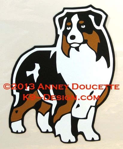 Australian Shepherd Standing Front Magnet - Choose Color