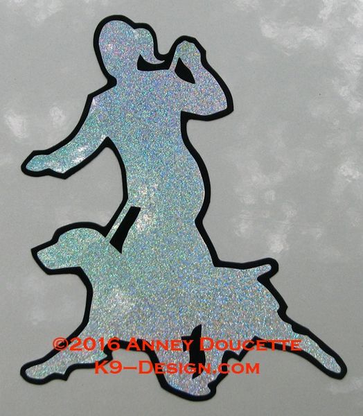 Brittany Gaiting With Handler Silhouette Magnet - Choose Hologram Color