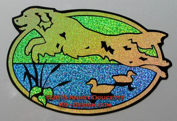 Golden Retriever "Scrabble" 9" Oval Hunting Magnet