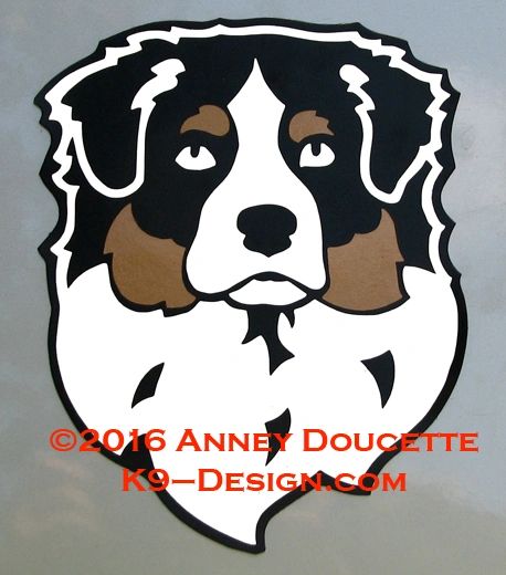 Australian Shepherd Headstudy Magnet - Choose Color