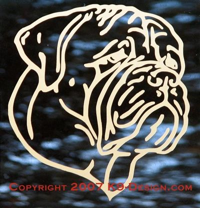 Bullmastiff Headstudy Decal - Choose Color