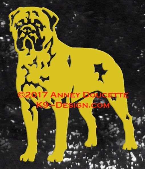 Bullmastiff Stand Front Decal - Choose Color