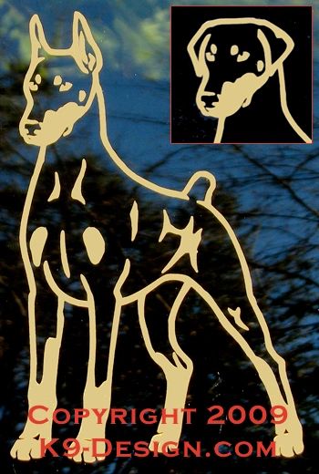 Doberman Pinscher Stand Front Decal - Choose Color, Tail & Ears