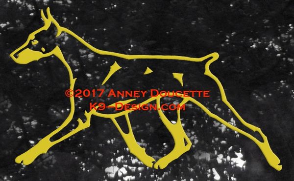 Doberman Pinscher Trotting Decal - Choose Color, Tail & Ears