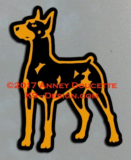 German Pinscher Standing Magnet - Choose Color