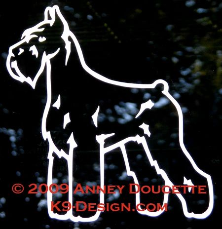 Giant Schnauzer Stand Front Decal - Choose Color