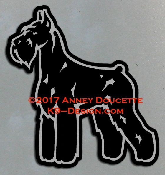 Giant Schnauzer Stand Front Magnet - Choose Color and Cropped or Natural Ears
