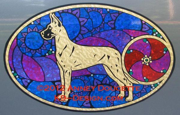 Great Dane "Show Spectacular" XL Oval Magnet - Choose Dog Color