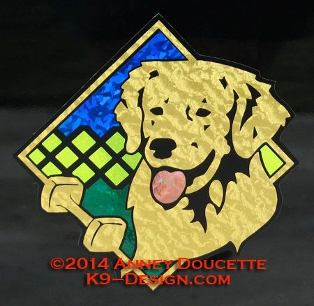 Golden Retriever Obedience Diamond 8" Magnet