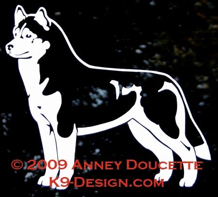 Siberian Husky Stacked Decal