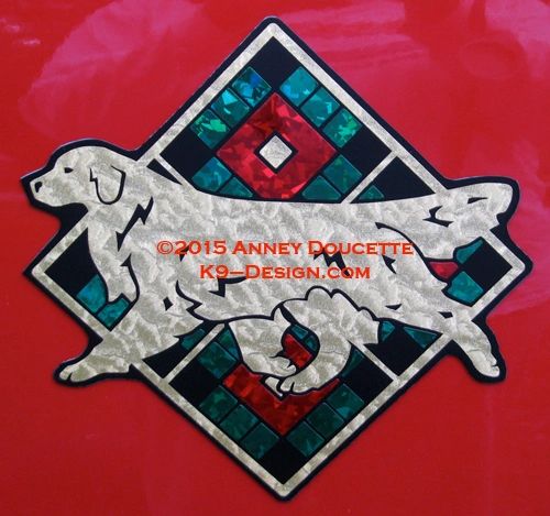 Golden Retriever Scottish Plaid Diamond 8" Magnet - Choose Colors