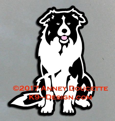 Border Collie Sitting Magnet - Choose Color & Drop or Prick Ears