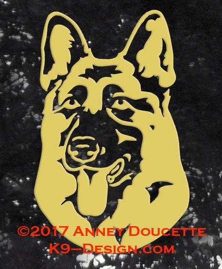 German Shepherd Dog Headstudy Decal